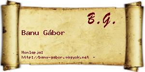 Banu Gábor névjegykártya